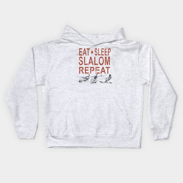 EAT SLEEP SLALOM REPEAT Kids Hoodie by GR8DZINE